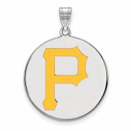 Pittsburgh Pirates Sterling Silver Extra Large Enameled Disc Pendant
