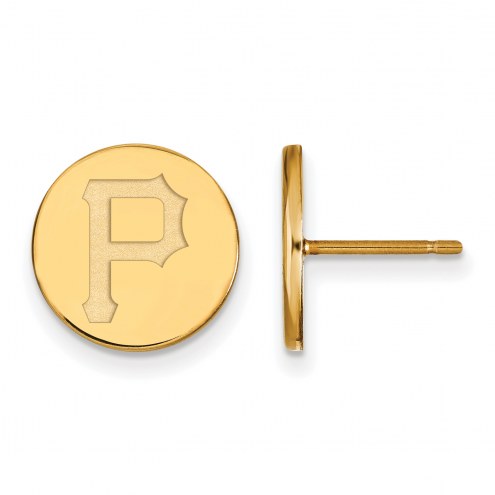 Pittsburgh Pirates Sterling Silver Gold Plated Extra Small Post Earrings