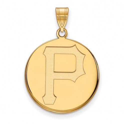 Pittsburgh Pirates Sterling Silver Gold Plated Large Disc Pendant