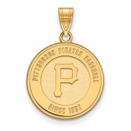 Pittsburgh Pirates Sterling Silver Gold Plated Large Pendant
