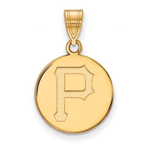 Pittsburgh Pirates Sterling Silver Gold Plated Medium Disc Pendant