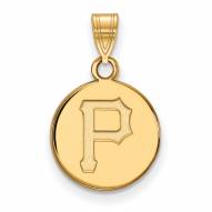 Pittsburgh Pirates Sterling Silver Gold Plated Small Disc Pendant