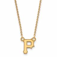 Pittsburgh Pirates Sterling Silver Gold Plated Small Pendant Necklace