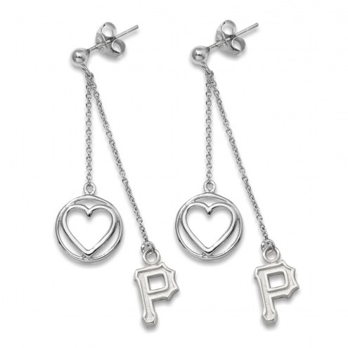 Pittsburgh Pirates Sterling Silver Heart Earrings