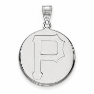 Pittsburgh Pirates Sterling Silver Large Disc Pendant