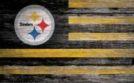 Pittsburgh Steelers 11" x 19" Distressed Flag Sign