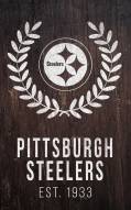 Pittsburgh Steelers 11" x 19" Laurel Wreath Sign