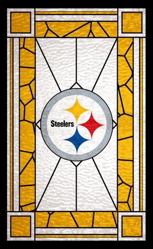 Pittsburgh Steelers 11&quot; x 19&quot; Stained Glass Sign