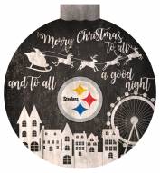 Pittsburgh Steelers 12" Christmas Village Wall Art