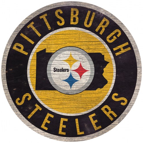 Pittsburgh Steelers 12&quot; Circle with State Sign