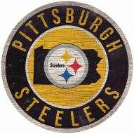 Pittsburgh Steelers 12" Circle with State Sign