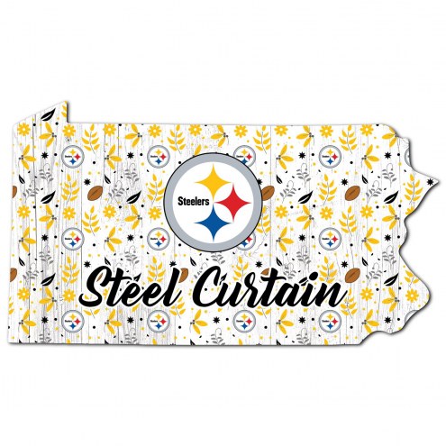Pittsburgh Steelers 12&quot; Floral State Sign