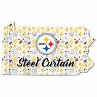 Pittsburgh Steelers 12" Floral State Sign