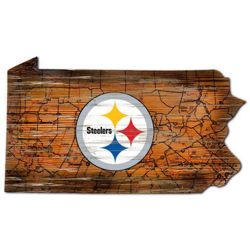 Pittsburgh Steelers 12&quot; Roadmap State Sign