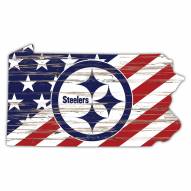 Pittsburgh Steelers 12" USA State Cutout Sign