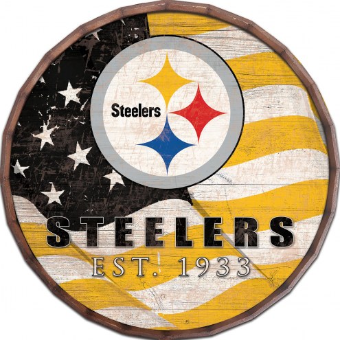 Pittsburgh Steelers 16&quot; Flag Barrel Top