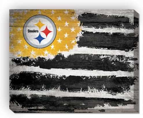 Pittsburgh Steelers 16&quot; x 20&quot; Flag Canvas Print