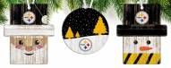 Pittsburgh Steelers 3-Pack Christmas Ornament Set