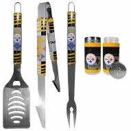Pittsburgh Steelers 3 Piece Tailgater BBQ Set and Salt and Pepper Shaker Set
