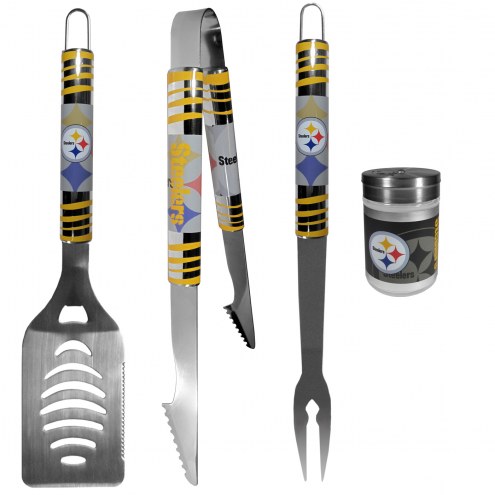 Pittsburgh Steelers 3 Piece Tailgater BBQ Set and Season Shaker