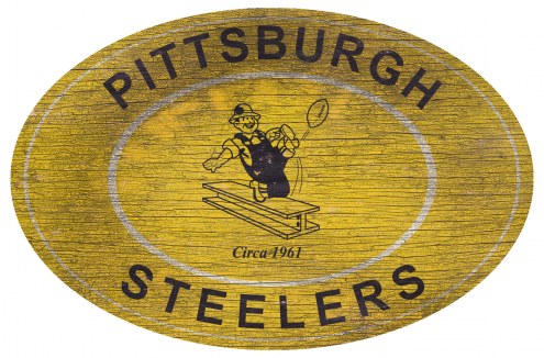 Pittsburgh Steelers 46&quot; Heritage Logo Oval Sign