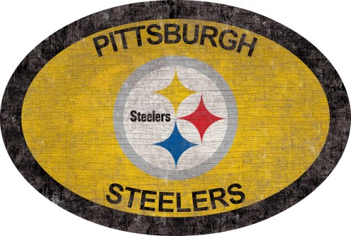 Pittsburgh Steelers 46&quot; Team Color Oval Sign