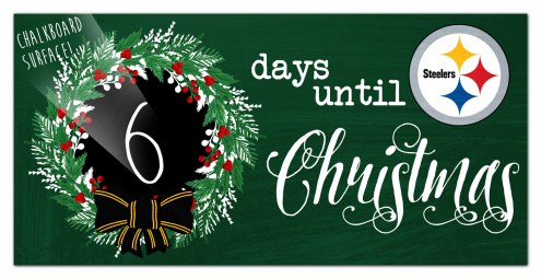 Pittsburgh Steelers 6&quot; x 12&quot; Chalk Christmas Countdown Sign
