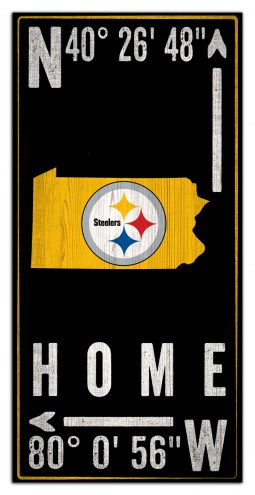 Pittsburgh Steelers 6&quot; x 12&quot; Coordinates Sign