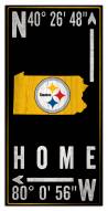 Pittsburgh Steelers 6" x 12" Coordinates Sign