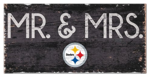 Pittsburgh Steelers 6&quot; x 12&quot; Mr. & Mrs. Sign