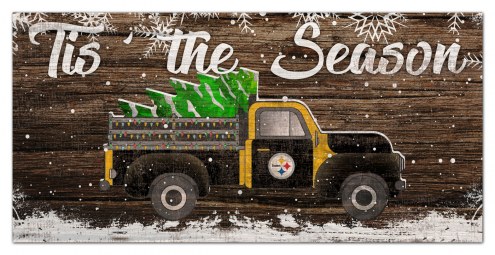 Pittsburgh Steelers 6&quot; x 12&quot; Tis the Season Sign