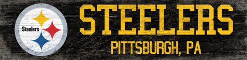 Pittsburgh Steelers 6&quot; x 24&quot; Team Name Sign