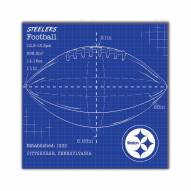 Pittsburgh Steelers Ball Blueprint 10" x 10" Sign