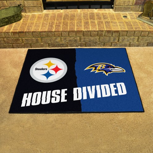 Pittsburgh Steelers/Baltimore Ravens House Divided Mat