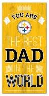 Pittsburgh Steelers Best Dad in the World 6" x 12" Sign