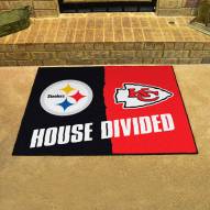 Pittsburgh Steelers/Kansas City Chiefs House Divided Mat