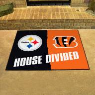 Pittsburgh Steelers/Cincinnati Bengals House Divided Mat