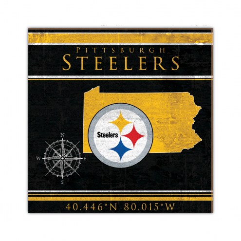 Pittsburgh Steelers Coordinates 10&quot; x 10&quot; Sign