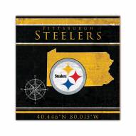 Pittsburgh Steelers Coordinates 10" x 10" Sign