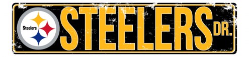 Pittsburgh Steelers Distressed Metal Street Sign