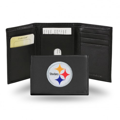 Pittsburgh Steelers Embroidered Leather Tri-Fold Wallet