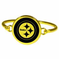 Pittsburgh Steelers Gold Tone Bangle Bracelet