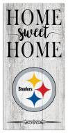 Pittsburgh Steelers Home Sweet Home Whitewashed 6" x 12" Sign
