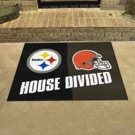 Pittsburgh Steelers/Cleveland Browns House Divided Mat
