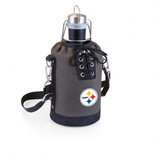 Pittsburgh Steelers Insulated Growler Tote with 64 oz. Stainless Steel Growler