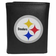 Pittsburgh Steelers Large Logo Leather Tri-fold Wallet