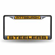 Pittsburgh Steelers Laser Black License Plate Frame