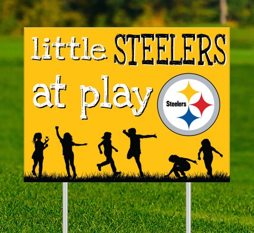 Pittsburgh Steelers Little Fans at Play 2-Sided Yard Sign