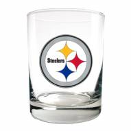 Pittsburgh Steelers Logo Rocks Glass - Set of 2
