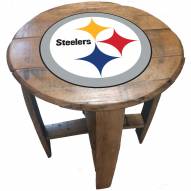 Pittsburgh Steelers Oak Barrel Table